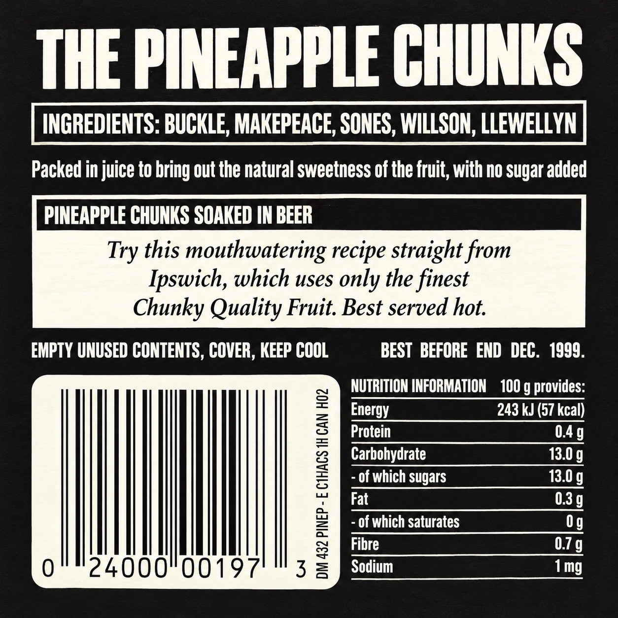 The Pineapple Chunks original label artwork